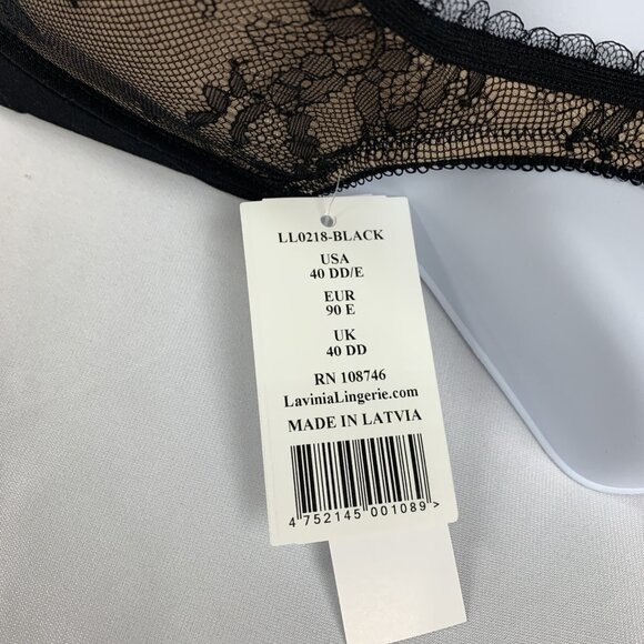 Lavinia Lingerie Bra 40DD Plus Size Sexy Lace Overlay Underwire Cups New LL0218 - Picture 4 of 11